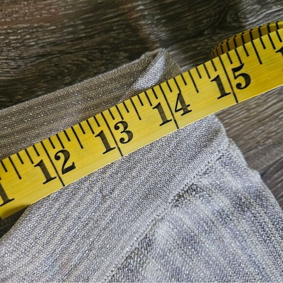 House of Harlow 1960 Ilaria Shimmer Striped Pants Cream Ribbed Palazzo Flare - Picture 6 of 10